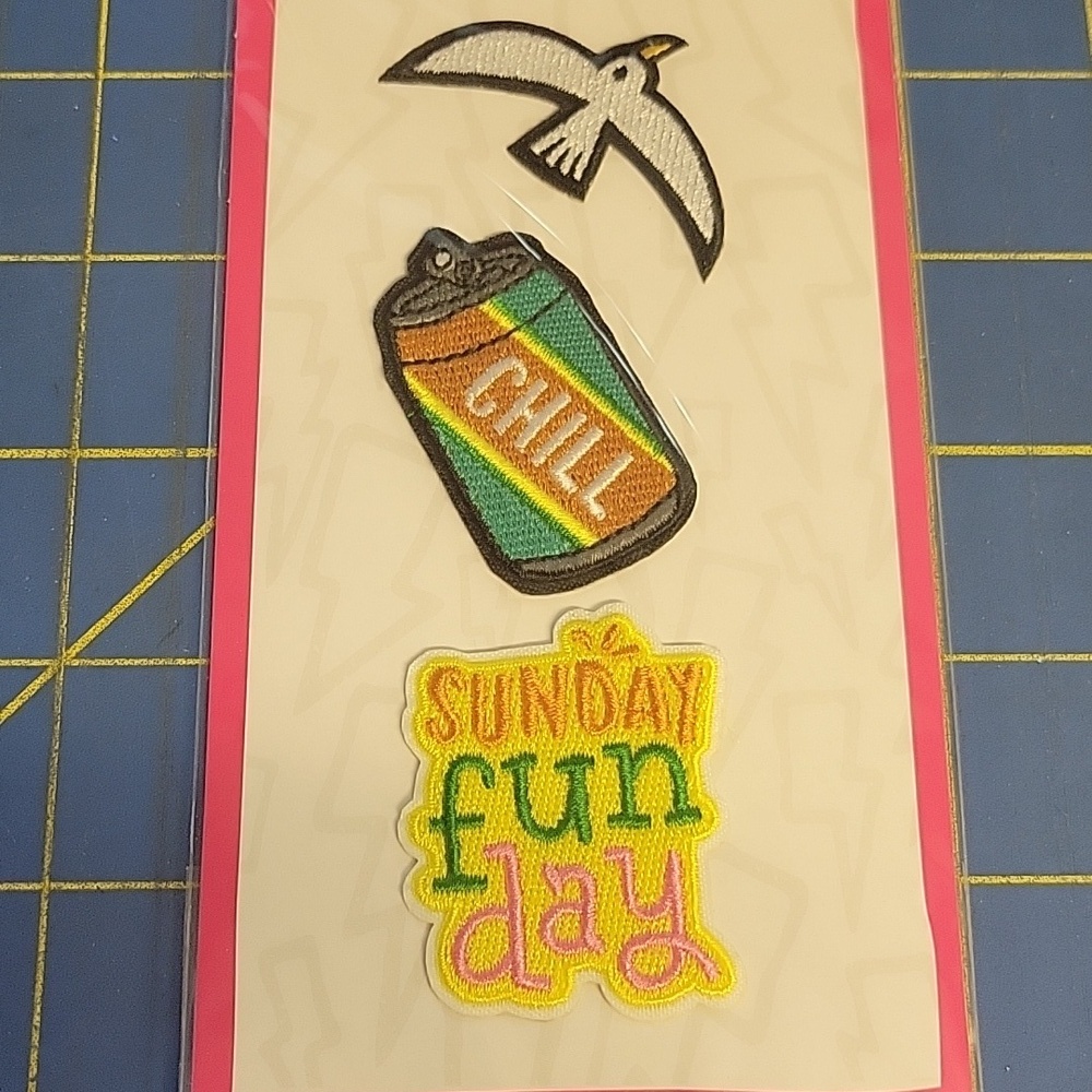 Summer Theme Embroidered Iron On Patch New 3 Per Package